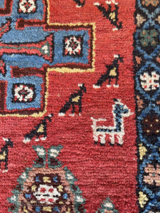 Nice very unique Kurd Tribal rug nice colors size is 3.4x7.3 in very good condition no repairs or issues              