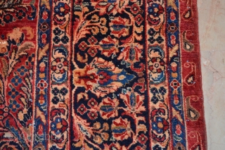 Persian Sarouk Circa 1920 painted in good condition full pile, All ready washed 
Size is 9 x 11.9 (275cm X 362cm)            