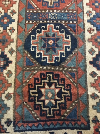 Antique Kazak Rug Circa 1880 need same work 
size is 3x6 (91.cm x 182.cm) 
Price $650.00                 