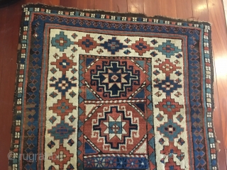 Antique Kazak Rug Circa 1880 need same work 
size is 3x6 (91.cm x 182.cm) 
Price $650.00                 