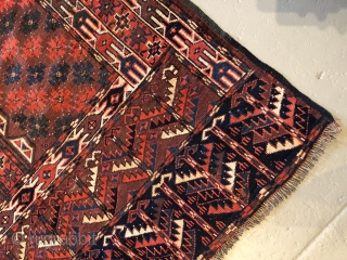 Nice Turkman Circa 1900 in good conditions no repair and has abrash on the top border of the rug. 
no colors run any questions ask. 
size is 4.9X6 (142.2cm X 180.4cm)
  