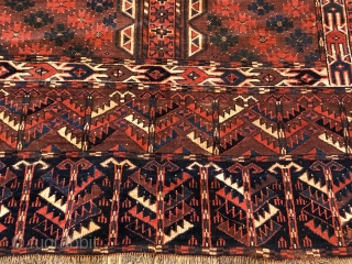 Nice Turkman Circa 1900 in good conditions no repair and has abrash on the top border of the rug. 
no colors run any questions ask. 
size is 4.9X6 (142.2cm X 180.4cm)
  