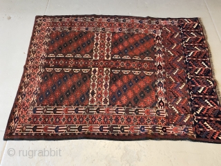 Nice Turkman Circa 1900 in good conditions no repair and has abrash on the top border of the rug. 
no colors run any questions ask. 
size is 4.9X6 (142.2cm X 180.4cm)
  