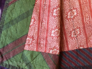 Ferghana ikat chapan, very early 20th century. Russian trade cloth cotton lining with striped interior binding and an external finish of blue braid. A panel has been replaced (see photographs)on the left  ...