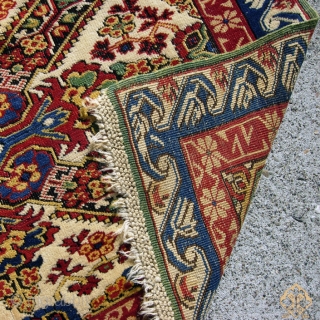 Pleased to offer and from a private Napa Valley collection:

Seychur small rug, circa 1870  3-6" x 4-8" basically mint             