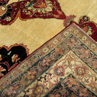 Kerman open field rug, 4-8" x 6-3" Circa 1870 good but not mint condition
this one is older than most one will see           