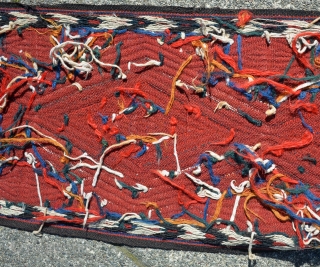 Monumental Yomud Turkmen tent band. Undoubtedly in the top 5% of known examples. Complete and untouched. Plus, has to be the world's longest. Aproximetely, 1-1" x 61'-1"/ 32.5 x 1830cm. Circa 1900  ...