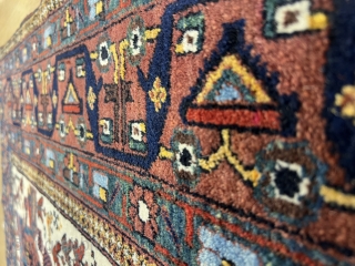 4'11'' x 6'4'' / 152cm x 194cm A Tribal diamond… An antique Persian Rug woven by Afshar people.

https://www.instagram.com/carpetusrugs/

               