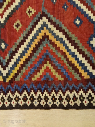 5'3'' x 8' / 160cm x 245cm
A lovely Qashqai kilim woven by the Qashqai nomads who are from south-west of Iran, in the first quarter of the 20th century.    