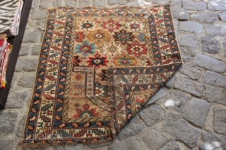 Fantastic Yellow Field Shirvan Prayer Rug from 1870-1890.

can also inform you the price included restoration.                  