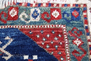 Early Armenian Sewan from second quarter of 19th C. (1825-1850) with unusual pinwheel figures on the border. Very soft handle and seccade size.          