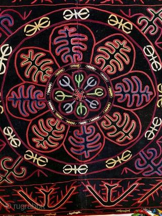 Kirghiz embroidery,silk on velvet early 20. C.                          