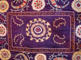 Lakai Suzani, silk on silk embroidery,late 19th.century,size 110 X 140 cm                      