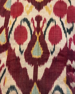 Uzbek ikat Chapan,silk and cotton adras                           