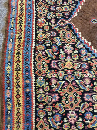 Antique silk fringed Senneh kilim 1,13*1,51                           