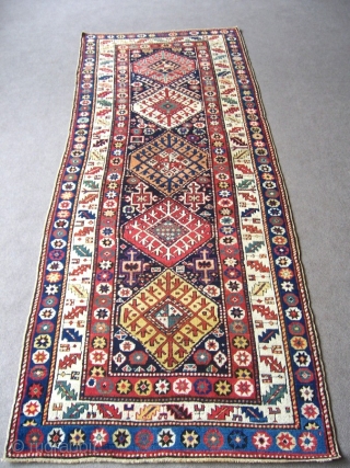 Antique Gendche rug good colours ready for use 1,02*2,81                        