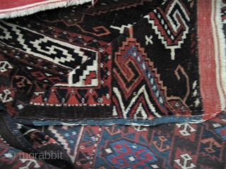 Antique jomud main carpet 1890-1910? Older?
190 x 290 cm 
Allmost full pile and original sidecords(small wear only shown in one photo) 
One corner has small damage. 
Nice colors. the blue is extra  ...