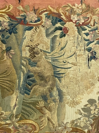 18 th Aubusson Tapestry fragment,Antique Tapestry
Size=70x48 cm                          