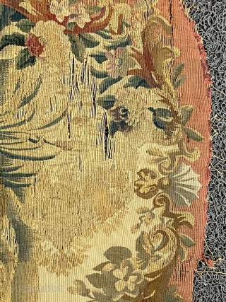 18 th Aubusson Tapestry fragment,Antique Tapestry
Size=70x48 cm                          