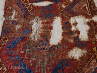 Anatolian Konya carpet of the late 18th century.
Size:200x100 cm

It is sewn on thick woven fabric.                  