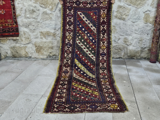 Mid-19th century Antique Caucasian Rug
There are repairs from the past period.
Size:238x96 cm
                     