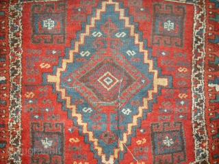 Lovely East Anatolian "banana" Yuruk rug. Superb deep colours , mostly good pile , needs washing and conserving (or even repiling if one must?)>         