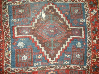 Lovely East Anatolian "banana" Yuruk rug. Superb deep colours , mostly good pile , needs washing and conserving (or even repiling if one must?)>         