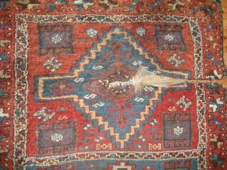 Lovely East Anatolian "banana" Yuruk rug. Superb deep colours , mostly good pile , needs washing and conserving (or even repiling if one must?)>         