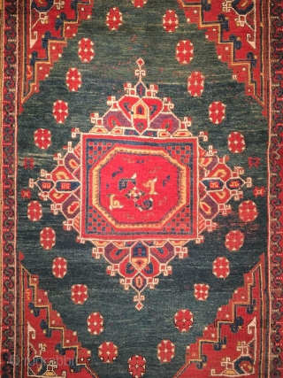West Anatolian 'Ghirlandaio' Rug, late 17th century. Minor light localised wear, a repaired tear and reweave to one side, a few minute cobbled repairs otherwise very good condition. 6ft.11in. x 4ft.8in. (210cm.  ...