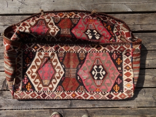 Complete Mafrash, bag for storing and transporting bedding and garments or used as a baby cradle, Gazakh group, Azerbaijan. Mostly natural colours, very good condition,first quarter of 20th century.    