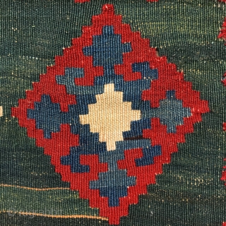 Antique Qashqai kilim, 215x142cm, around 1900.                           