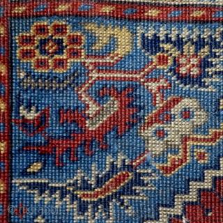 Antique Kula prayer rug, 172x92cm, goat hair warps, all natural colours.                      