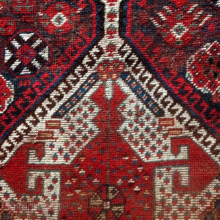 Antique Khamseh rug, 236x152, natural colours, even low pile, condition as to be seen, carefully washed, ready to share his soul with you.          