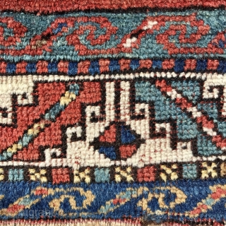 Antique Caucasian rug, 186x118cm, all good colours including a beautiful forget-me-not blue. Good condition, gently washed. Please contact here: christinawiese.ceramics@gmail.com             