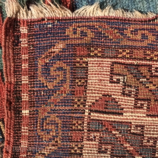 Antique Caucasian rug, 186x118cm, all good colours including a beautiful forget-me-not blue. Good condition, gently washed. Please contact here: christinawiese.ceramics@gmail.com             