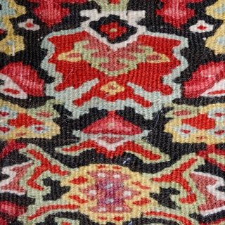 Antique Senneh kilim, 192x129cm, extremely fine woven, saturated, natural colours, mint condition, carefully handwashed, ready to embellish your home.              