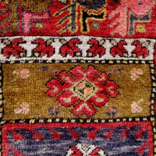 Antique Anatolian prayer rug, 164x94cm, joyful colours, very good condition, full pile, the dark brown a bit corroded, handwashed gently, waiting to share it's cheerful vibes with you.     