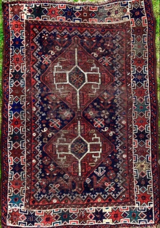 Antique, Persian rug, 134x94cm, gently washed.                           