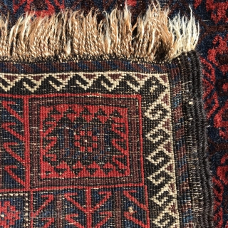 Antique Baluch, 186x118cm, glowing colours, wool shining like silk, good condition, selvedges done with goat hair, gently washed.
Please contact christinawiese.ceramics@gmail.com             