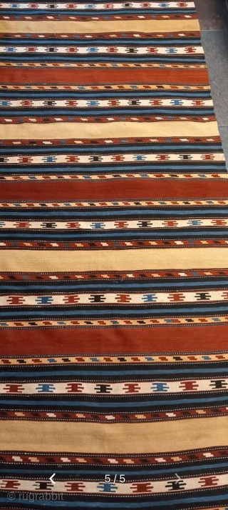 Huge, antique kilim, Shahsavan, 285x230cm, fine and tight weave, deeply saturated colours, mint condition.
Please contact christinawiese.ceramics@gmail.com                 