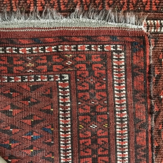 Antique Ersari prayer rug, 117x70 cm, all good colours, shiny wool, goat hair warps, all endings original, no repairs, good pile.            