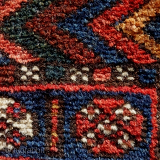  Kurdish Sinjabi bag face, 107x76cm, end of 19th, saturated, beautiful colours, gently hand washed.                  