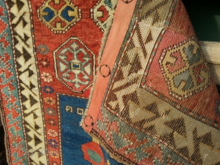 WOW ! Most interesting Kazak prayer rug ? ever . Champagne to first plausible   translation . Don't miss her...            