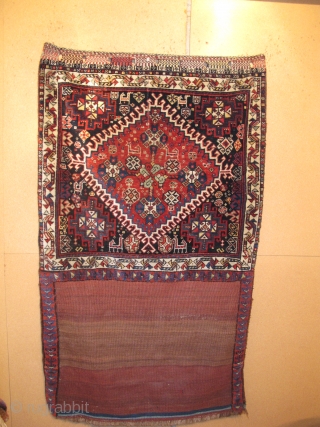 Luri Khordjin , glossy wool ,black wefts ,78-130 cm .Good condition no repairs, made around 1900                 