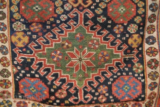 Great, small and unusual Lori rug with fantastic colors ca. 170 x 112 cm. Repiling to central medallion, and in a few spots but overall great condition.      