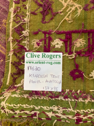 Anatolian antique Kurdish tent divide panel 139 x 95 cm // 4ft 5" x 3ft 2"

This little gem is remaining part of what was once a long panel of approx 4m+ long.  ...
