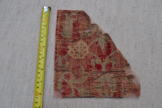 Indian Mughal velvet small fragment from the border of a ' Summer carpet ' circa 1600. Additional research and provenance information available on request.         