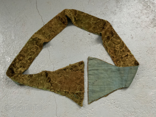 Italian green antique silk velvet priest’s stola 16/17th cent. The stola ( stole ) has been formed using from parts of the same silk velvet whose texture is in relief according to  ...