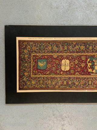 Victorian lithograph of Girdlers Company Indian carpet (30 x 91 cm).   The historical narrative of the actual carpet according to Wikipedia reads as presented to the Company in 1634 by  ...