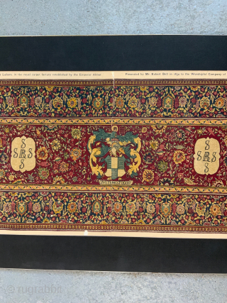 Victorian lithograph of Girdlers Company Indian carpet (30 x 91 cm).   The historical narrative of the actual carpet according to Wikipedia reads as presented to the Company in 1634 by  ...